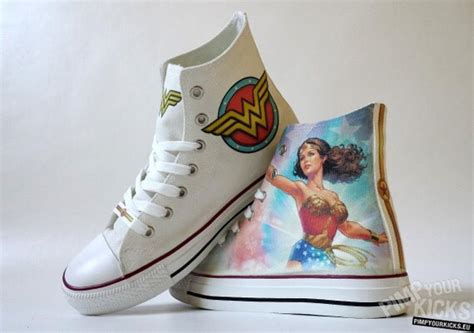 Wonder Woman Inspired Custom Shoe Decoration By Pimpyourkicks