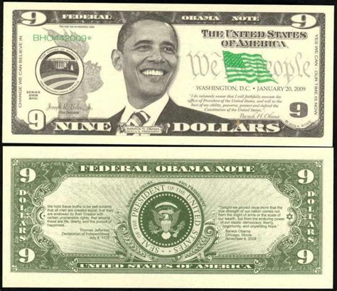 Barack Obama 9 Dollar 44th President Lot Of 2 Bills Ebay