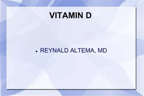 Ppt Vitamin D Powerpoint Presentation Free Download Id365694