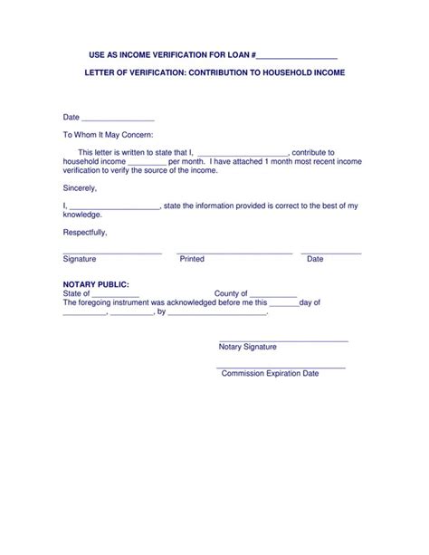 Income Verification Letter For Loan Example In Proof Of Income Letter