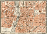 Old map of Angers in 1913. Buy vintage map replica poster print or ...