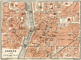 Old map of Angers in 1913. Buy vintage map replica poster print or ...
