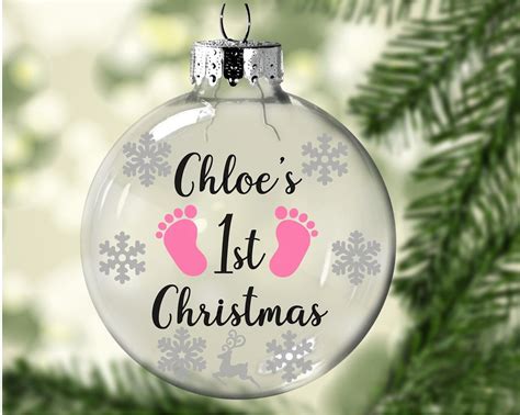 Floating Babys 1st Christmas Personalized Ornament Etsy Babys 1st