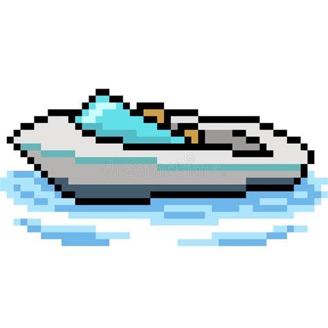 Barco Da Praia Da Arte Do Pixel Do Vetor Ilustração Do Vetor