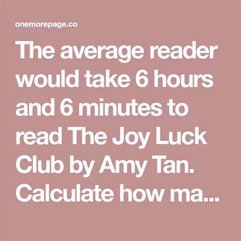 The Average Reader Would Take 6 Hours And 6 Minutes To Read The Joy