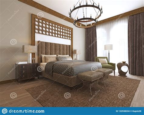 Bedroom In A Middle Eastern Arabic Style Stock Illustration