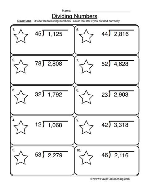 Division 4 Numbers By 2 Numbers Worksheets