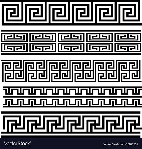 Greek Key Seamless Pattern Collection Royalty Free Vector