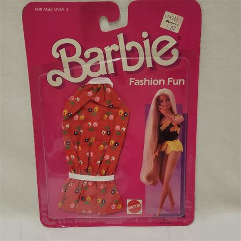 Mattel 1986 Barbie Fashion Fun Clothing 2864 Red Flower Dress Ebay