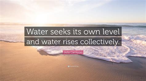 And every one of them finds its way to the ocean. Julia Cameron Quote: "Water seeks its own level and water rises collectively." (12 wallpapers ...