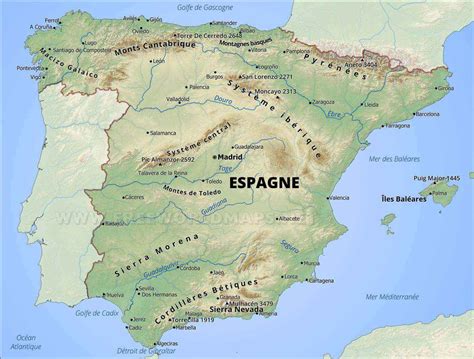 Espagne Carte Géographique ≡ Voyage Carte Plan