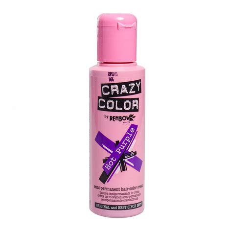 Crazy Colour Hot Purple Hair Dye 100ml Justmylook