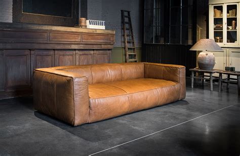Prime Quality Leather Three Seater Sofa In A Cognac Colour Available