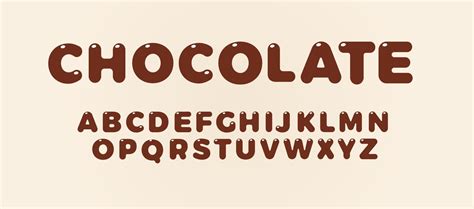 Chocolate Letters Set Brown Bold Style Alphabet Font For Candy Cover