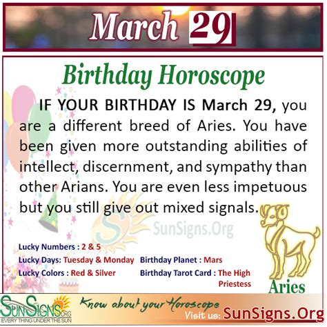 Sunsignsorg On Twitter The 29th March Birthday Personality Trait You