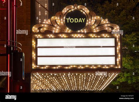Blank Theater Marquee Night High Resolution Stock Photography And