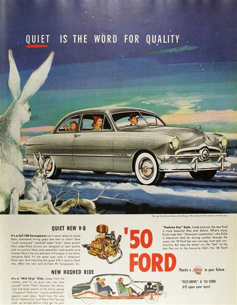 Ford 1950 Car Advertising Car Ads Ford News Ad Art Hush Hush