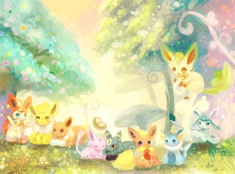 Cute Wallpaper Eevee Kawaii Pikachu Pokemon Hachiman Wallpaper
