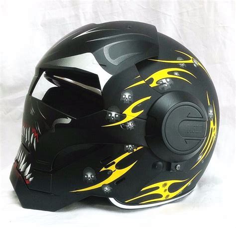 Masei 610 Meikai Hades Matt Black Yellow Motorcycle Helmet Helmets