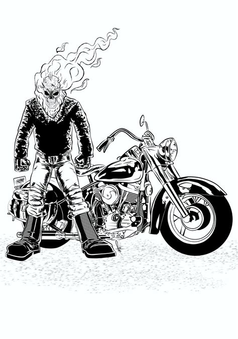 Artstation Ghost Rider Bike Inks