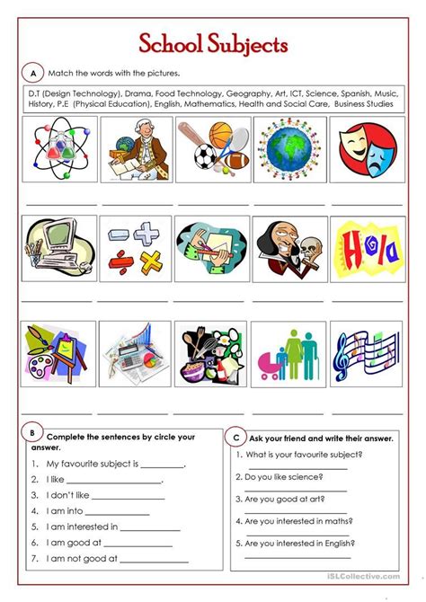 The Worksheet For Babe Subjects Is Shown In Red And White With Pictures On It