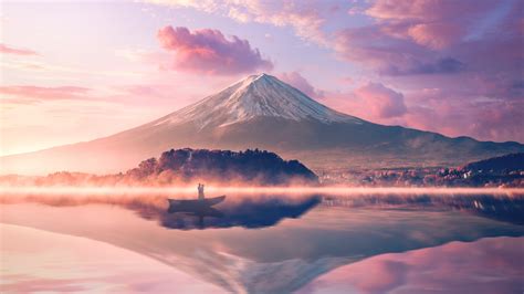 Mount Fuji Wallpaper 4k Volcano Japan River Reflection