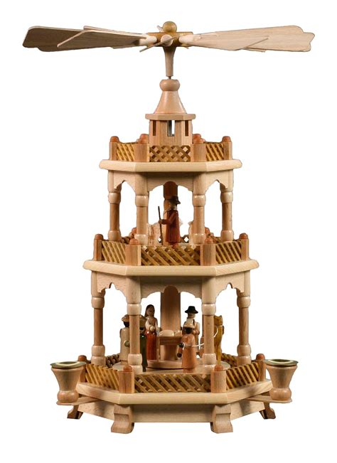 Tier Pyramid Nativity Scene Natural Wood Cm In By Frank Weber Holzkunst