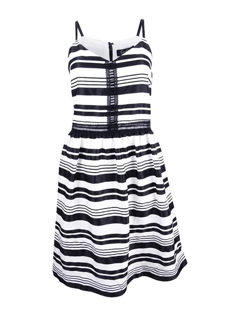 jessica simpson women s striped fit and flare dress ebay
