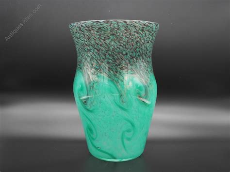 Antiques Atlas Huge Scottish Strathearn Art Glass Green Vase