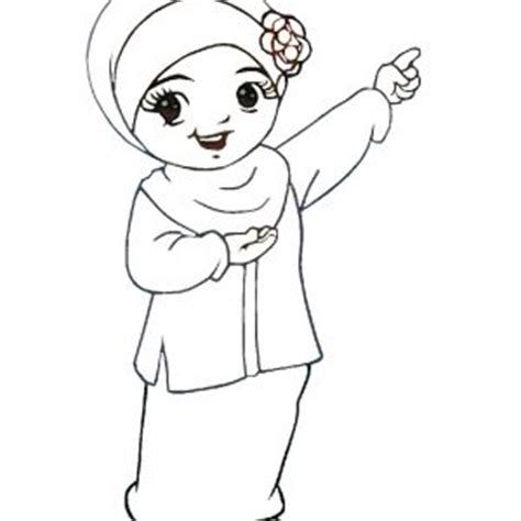 Gambar di atas merupakan gambar kartun lucu hitam putih yang di ambi dari kartun seorang perempuan yang mengenakan hijab dengan sangat anggun dan terlihat sangat cantik. Koleksi Mewarnakan Gambar Muslim dan Muslimah | Azhan.co