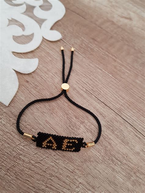 Personalized Bracelet Initial Bracelet Beaded Alphabet Etsy Initial