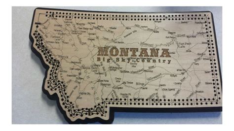 Montana State Shape Road Map Cribbage Board Toys And Games