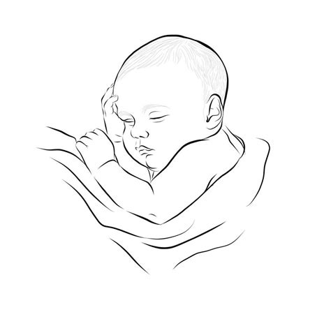 Newborn Custom Sketch Infant Baby Drawing From Your Photo Etsy