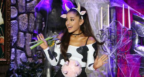 Ariana Grande Dresses As A Sexy Cow For Halloween 2015 2015