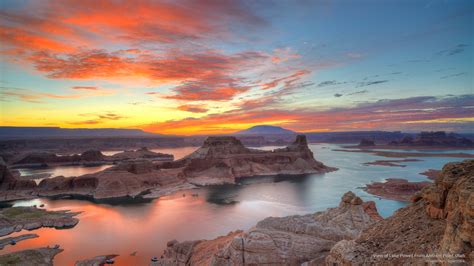 Lake Powell Utah Sunset Rose Sunrise Sunset Travel Around The World