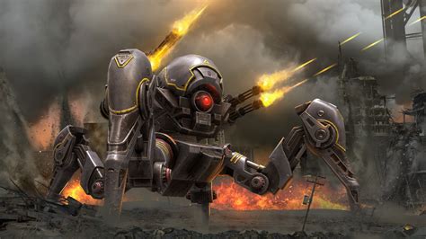 Intense War Robot Battle Hd Wallpaper
