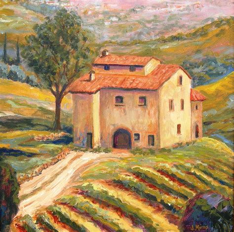 Tuscan Villa Vineyard Painting By Joanne Morris