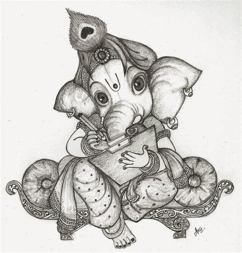 Ganesh Pencil Sketch Drawing