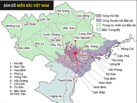 Bản đồ Các Tỉnh Miền Bắc Việt Nam Năm 2021