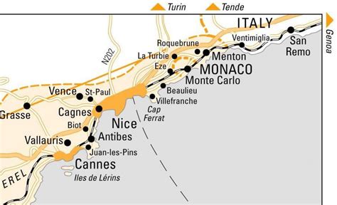 Nice To Ventimiglia Train Map Map Of Nice To Ventimiglia Map