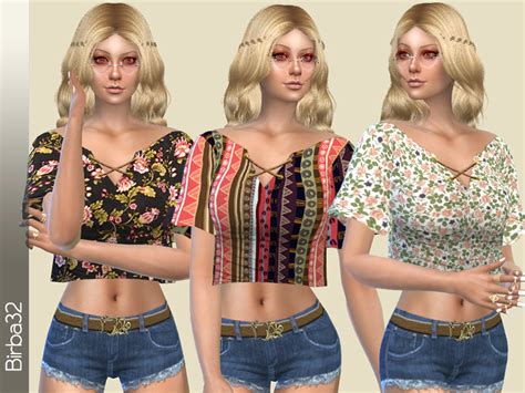 Sims 4 Ccs The Best Hippie Floral Top By Birba32