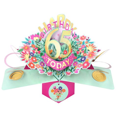 Happy 65th Birthday 65 Today Pop Up Greeting Card Cards