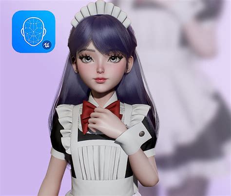 3d Model Cute Maid Vr Ar Low Poly Cgtrader