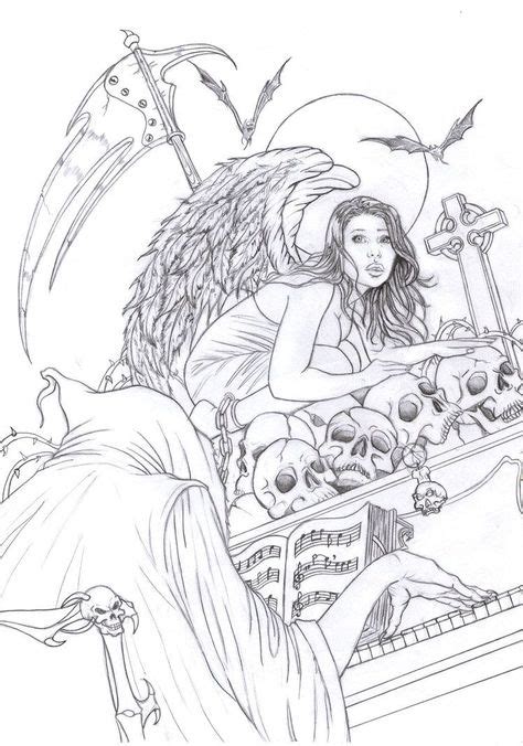 Printable Gothic Adult Coloring Pages