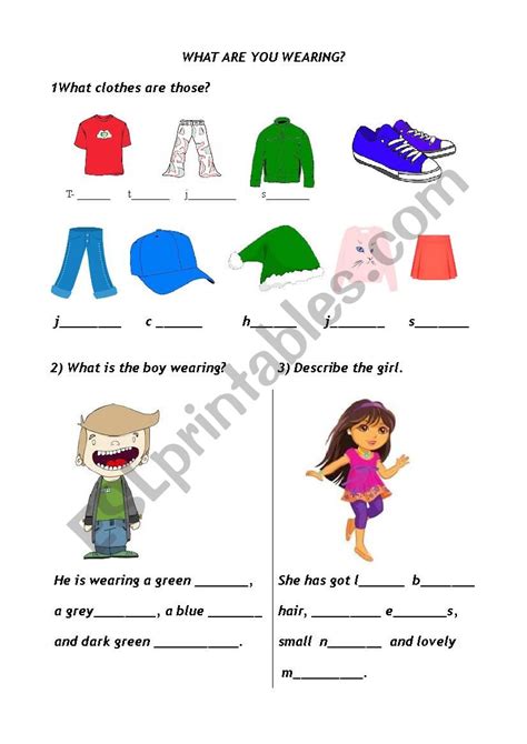 Clothes Describing A Person Esl Worksheet By Bohda