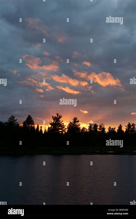 Sunset Over Lake Three Boundary Waters Canoe Area Wilderness Superior