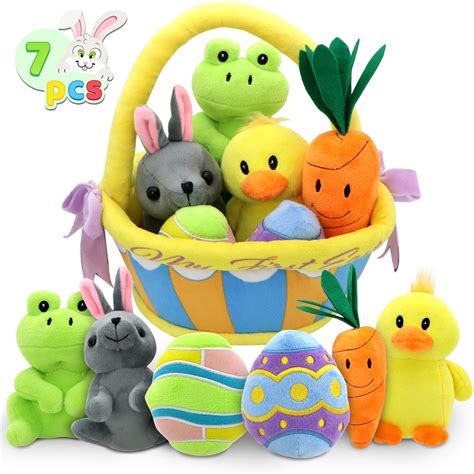 Syncfun 7 Pcs Easter Basket Plushes For Kids Original Style Soft