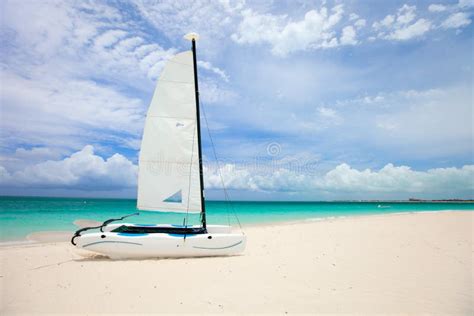 Catamaran At Tropical Beach Stock Photo Image Of Seaside Perfect