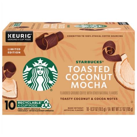 Starbucks Toasted Coconut Mocha Flavored K Cup Coffee Pods 10 Ct