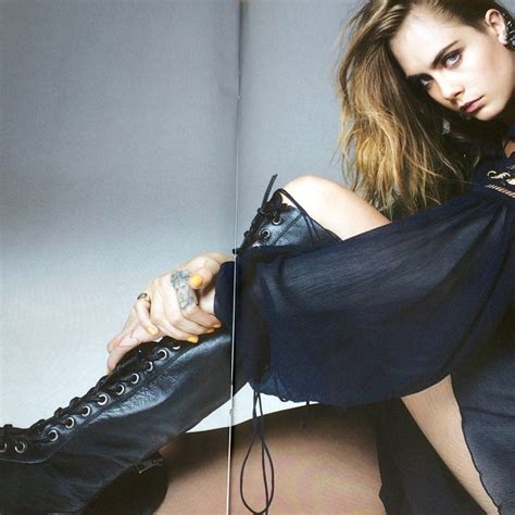 Cara Delevingne Wearing Ainur Turisbek S High Laced Combat Boots Featured In L Express Styles